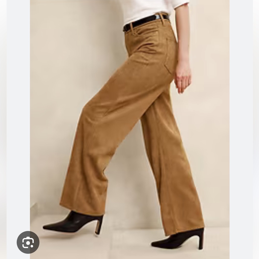 NWT Banana Republic Factory High-Rise Wide-Leg Vegan Suede Pants Size 10